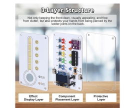 DIY Temperature Humidity Meter with Expressive LED Face, Dual Units ℃/℉ Display Thermo-Hygrometer Soldering Practice Kit, STEM Electronics Project for Home Room School